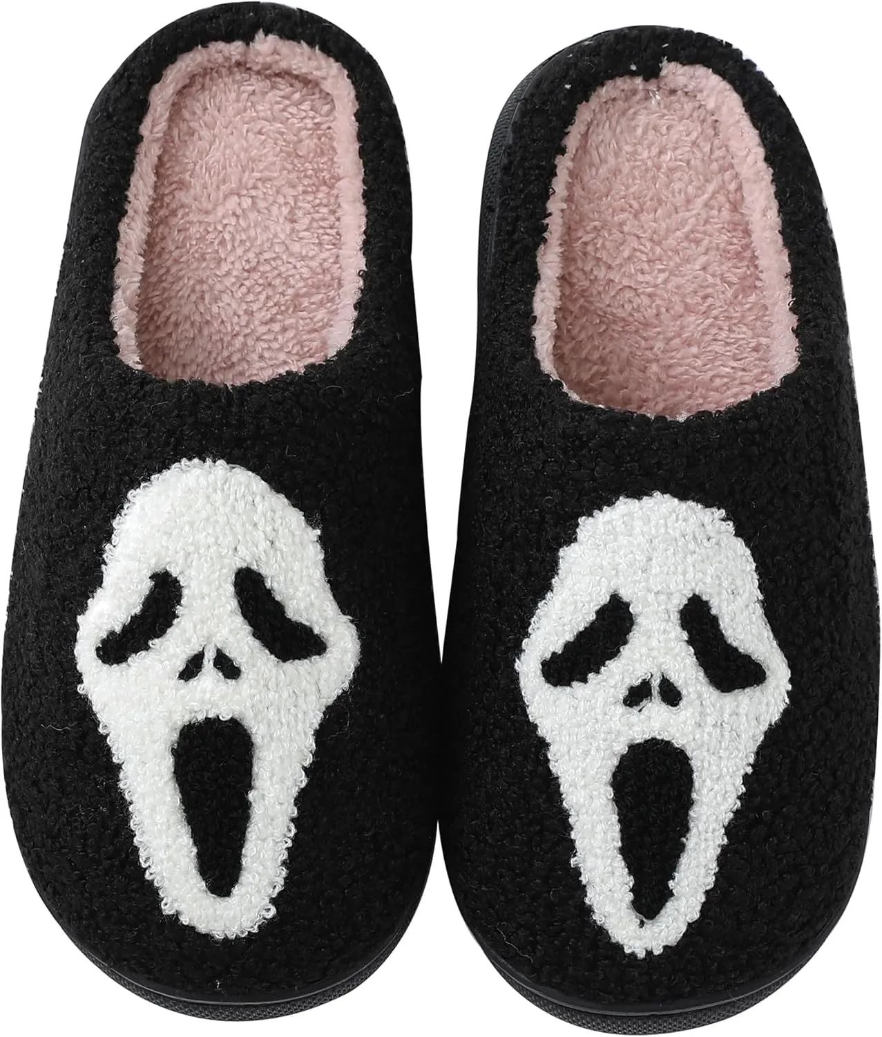 Halloween Slippers for Women Men, Soft Plush Fuzzy Winter holiday slippers, Retro Cozy House Slippers, Comfy Bedroom Christmas Slippers Indoor Outdoor Shoes