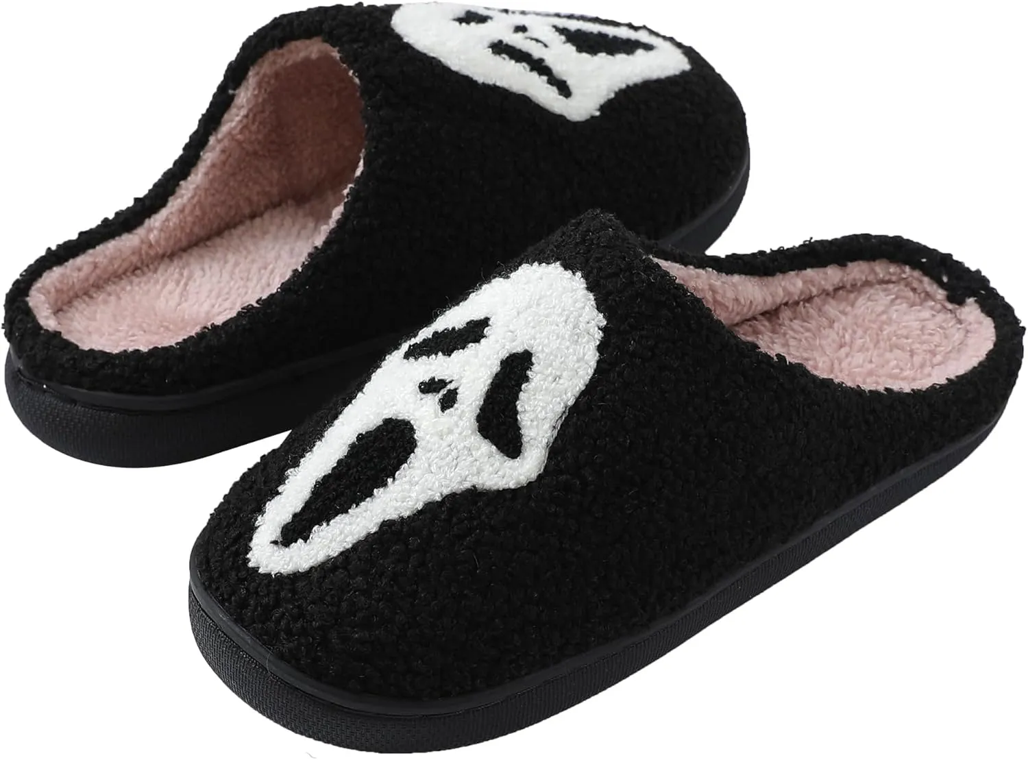 Halloween Slippers for Women Men, Soft Plush Fuzzy Winter holiday slippers, Retro Cozy House Slippers, Comfy Bedroom Christmas Slippers Indoor Outdoor Shoes