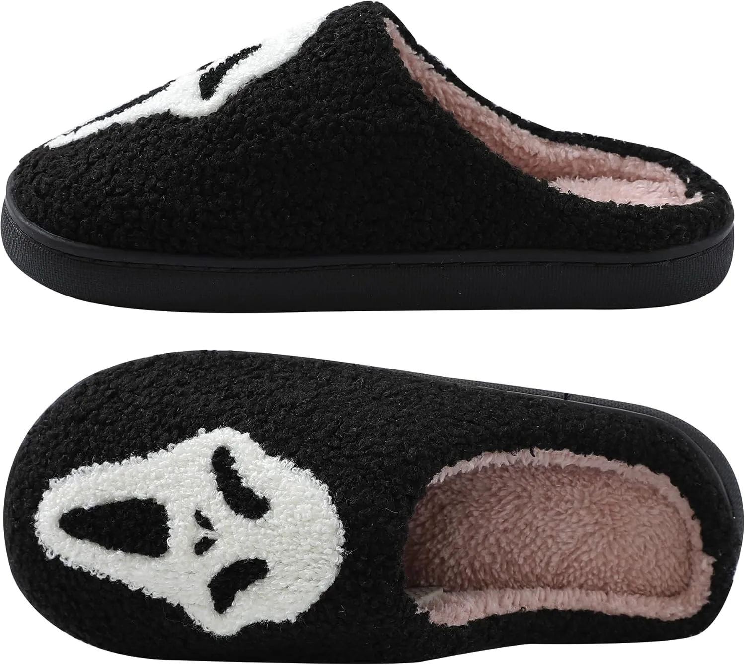Halloween Slippers for Women Men, Soft Plush Fuzzy Winter holiday slippers, Retro Cozy House Slippers, Comfy Bedroom Christmas Slippers Indoor Outdoor Shoes