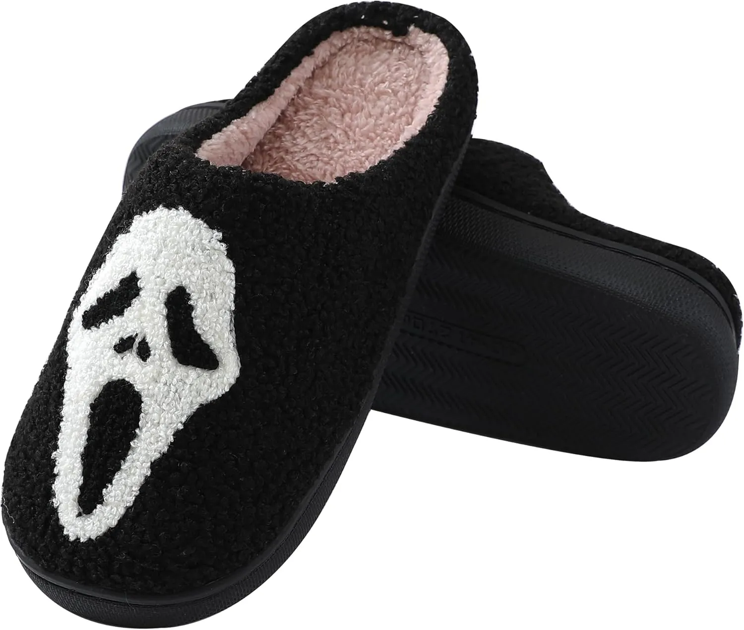 Halloween Slippers for Women Men, Soft Plush Fuzzy Winter holiday slippers, Retro Cozy House Slippers, Comfy Bedroom Christmas Slippers Indoor Outdoor Shoes
