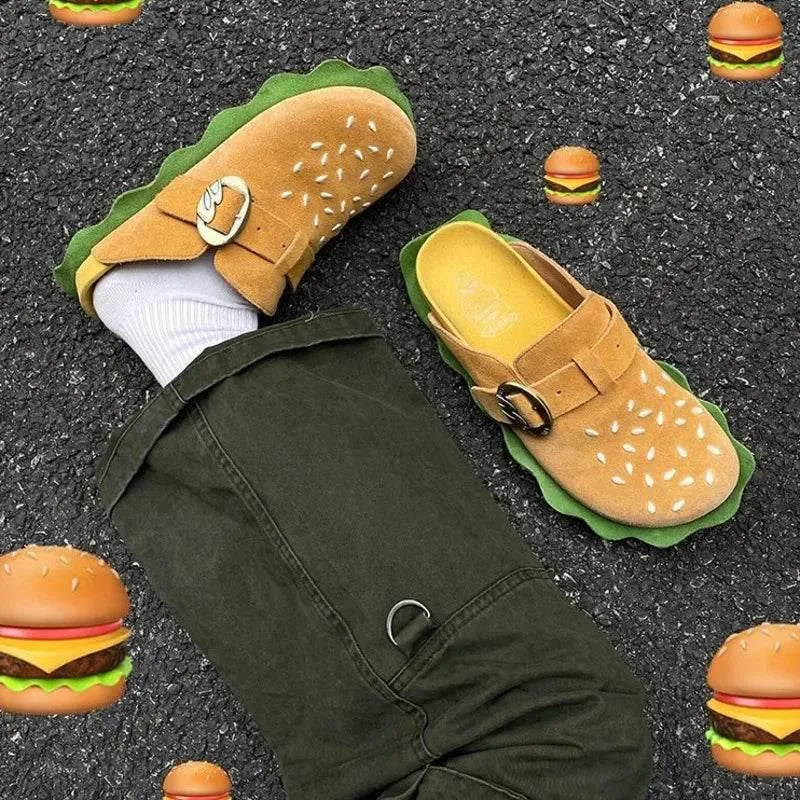 Hamburger Beach Slippers - Fun Casual Summer Footwear