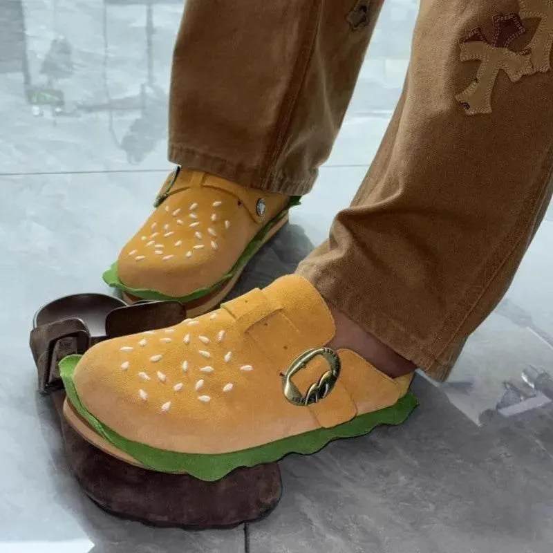 Hamburger Beach Slippers - Fun Casual Summer Footwear