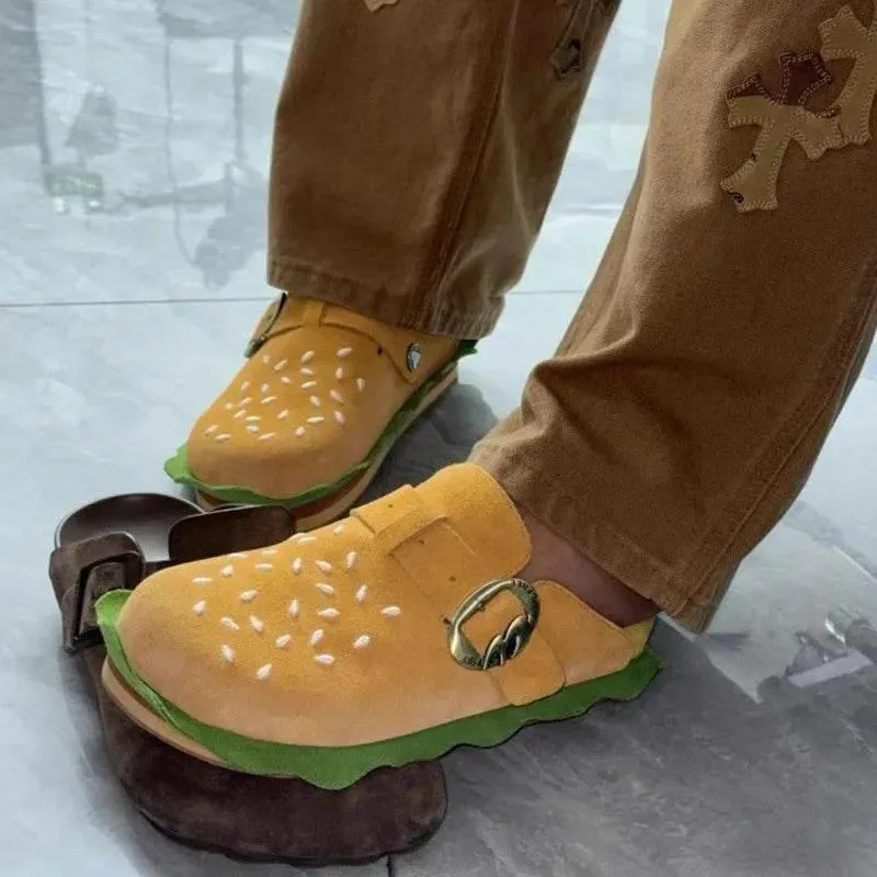 Hamburger Beach Slippers - Fun Casual Summer Footwear