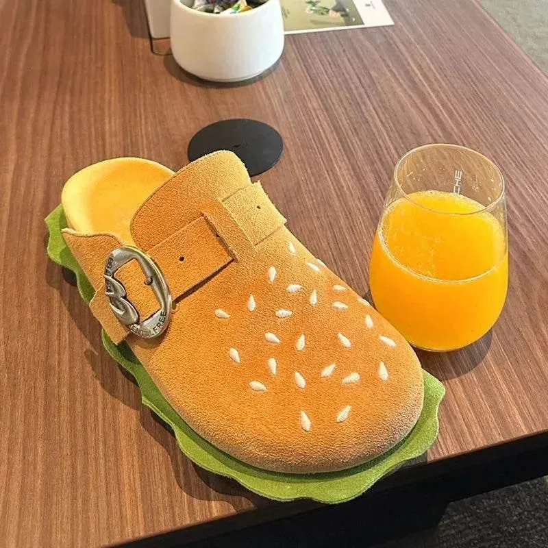 Hamburger Beach Slippers - Fun Casual Summer Footwear