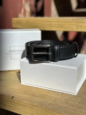 Handmade Black Leather Belt (Wide)
