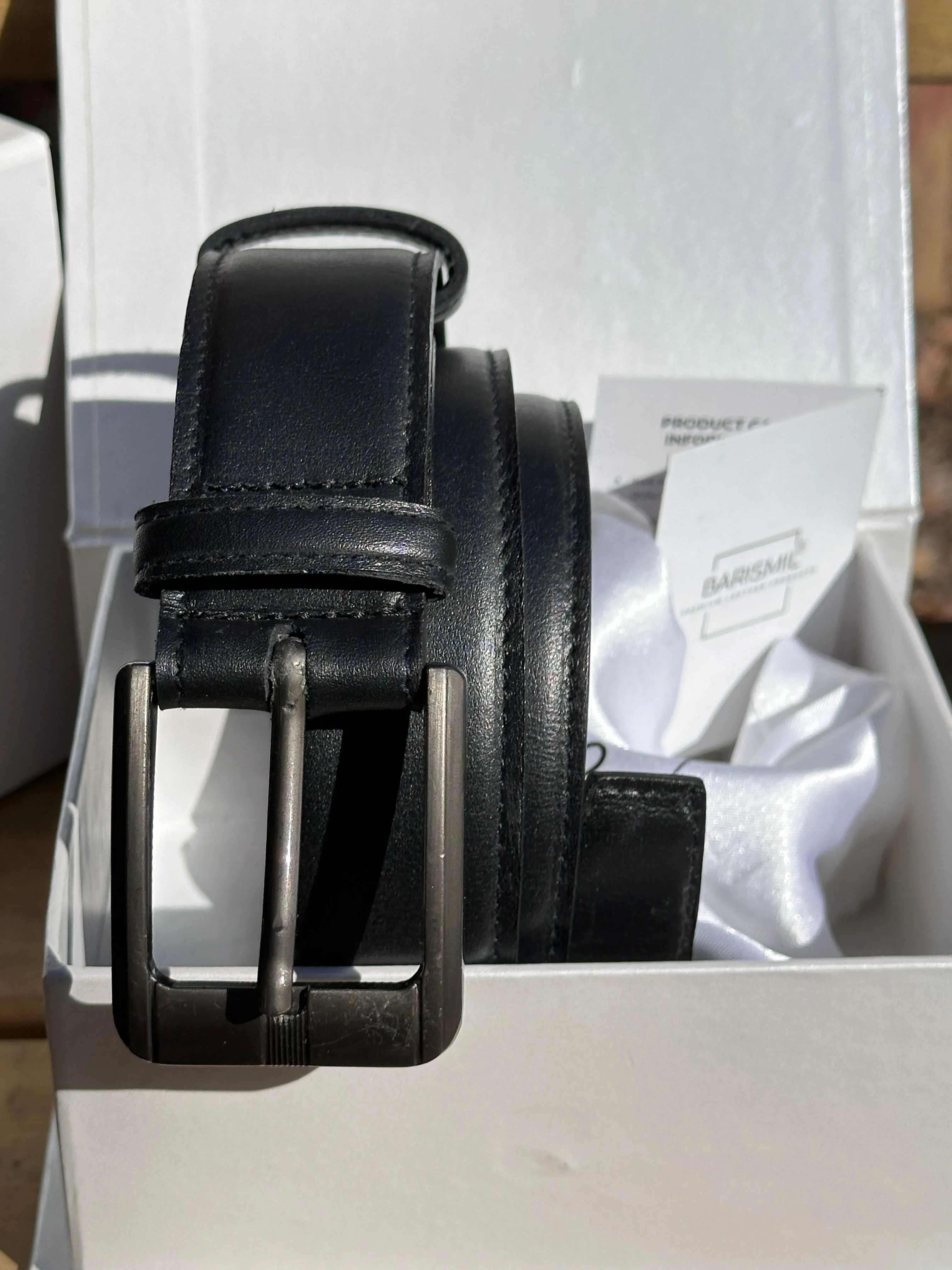 Handmade Black Leather Belt (Wide)