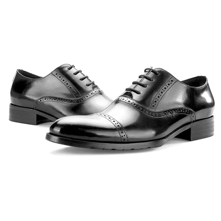 Handmade Brogue Cow Leather Oxford Dress Shoes