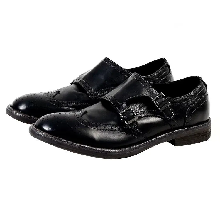 Handmade Cow Leather Formal Monk Shoes