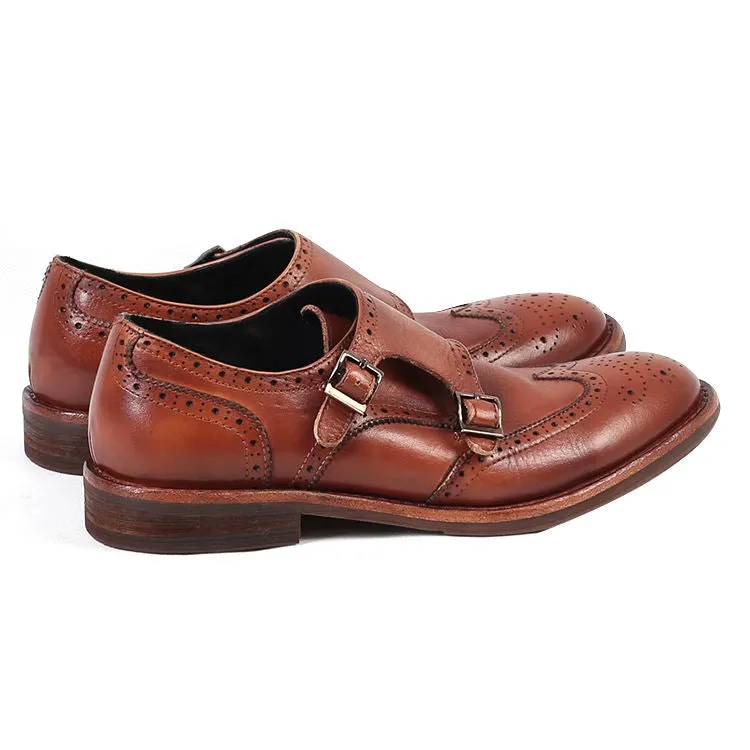 Handmade Cow Leather Formal Monk Shoes