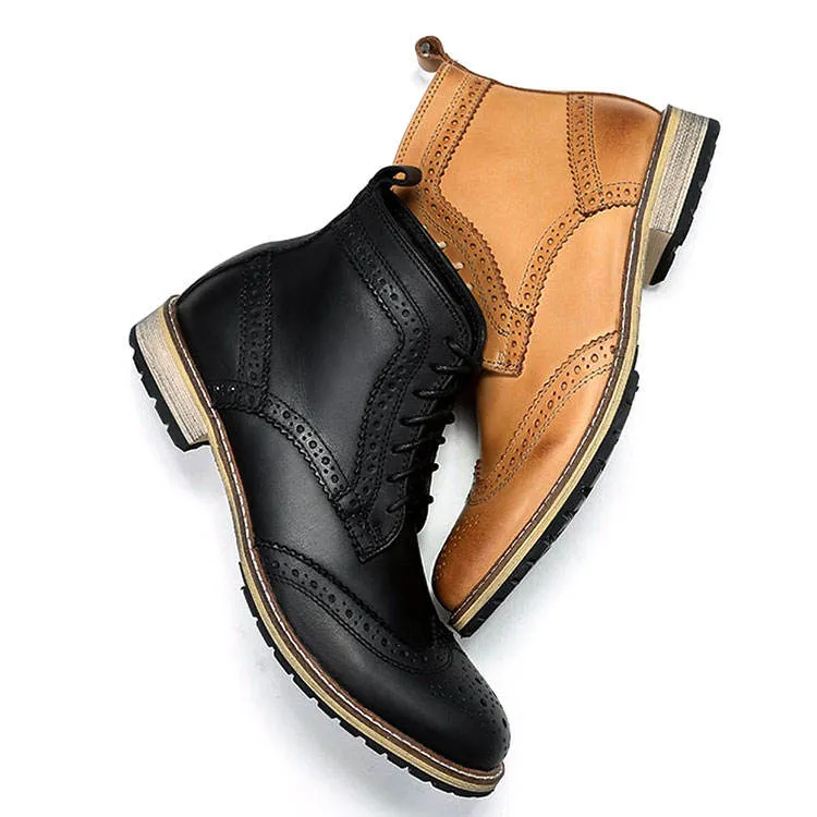 Handmade Full Grain Leather Classic Lace-Up Ankle Boots