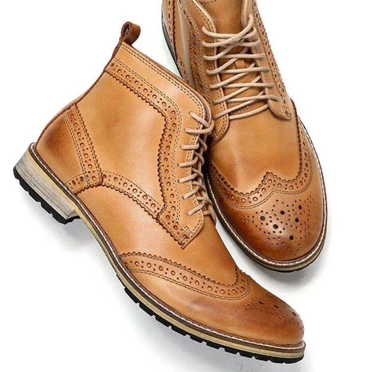 Handmade Full Grain Leather Classic Lace-Up Ankle Boots