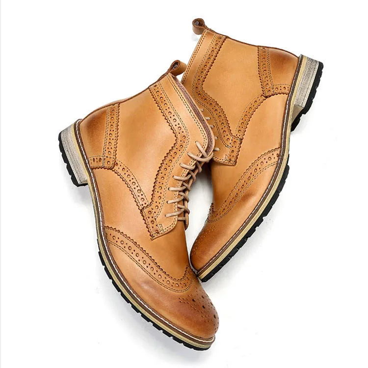 Handmade Full Grain Leather Classic Lace-Up Ankle Boots