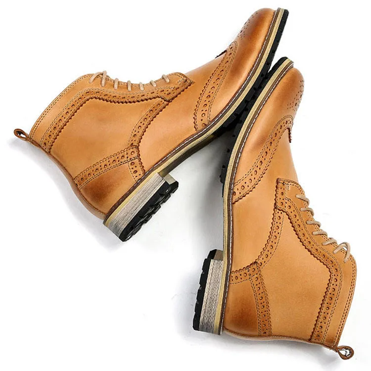 Handmade Full Grain Leather Classic Lace-Up Ankle Boots