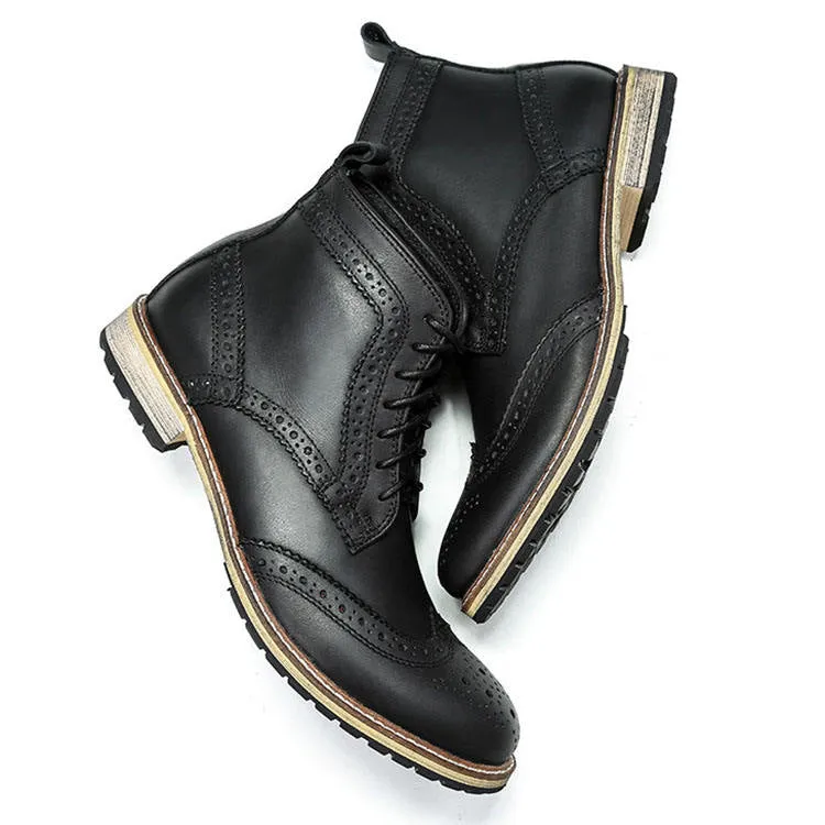 Handmade Full Grain Leather Classic Lace-Up Ankle Boots
