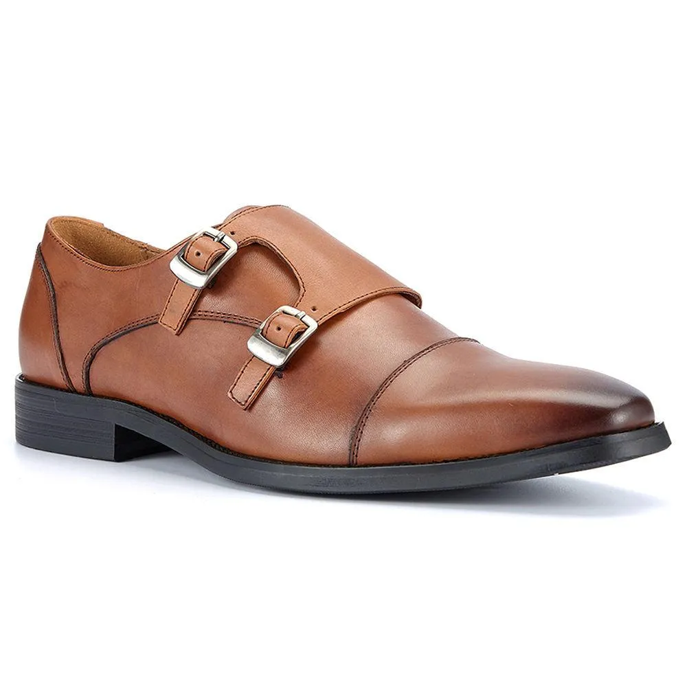 Handmade Full Grain Leather Double Monk Dress Shoes