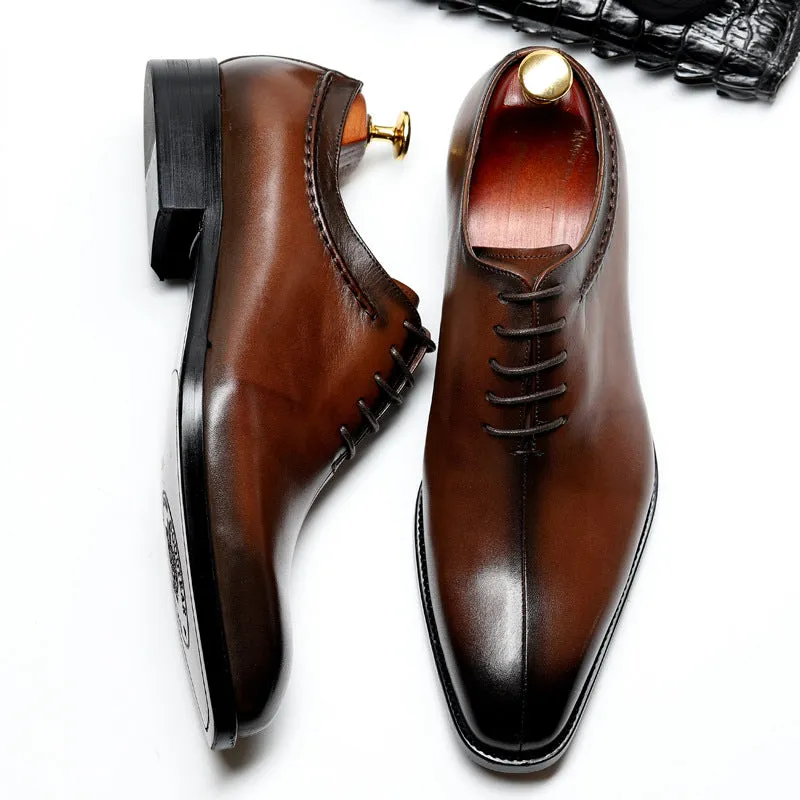 Handmade Leather Oxford Dress Shoes for Men - Elegant & Durable