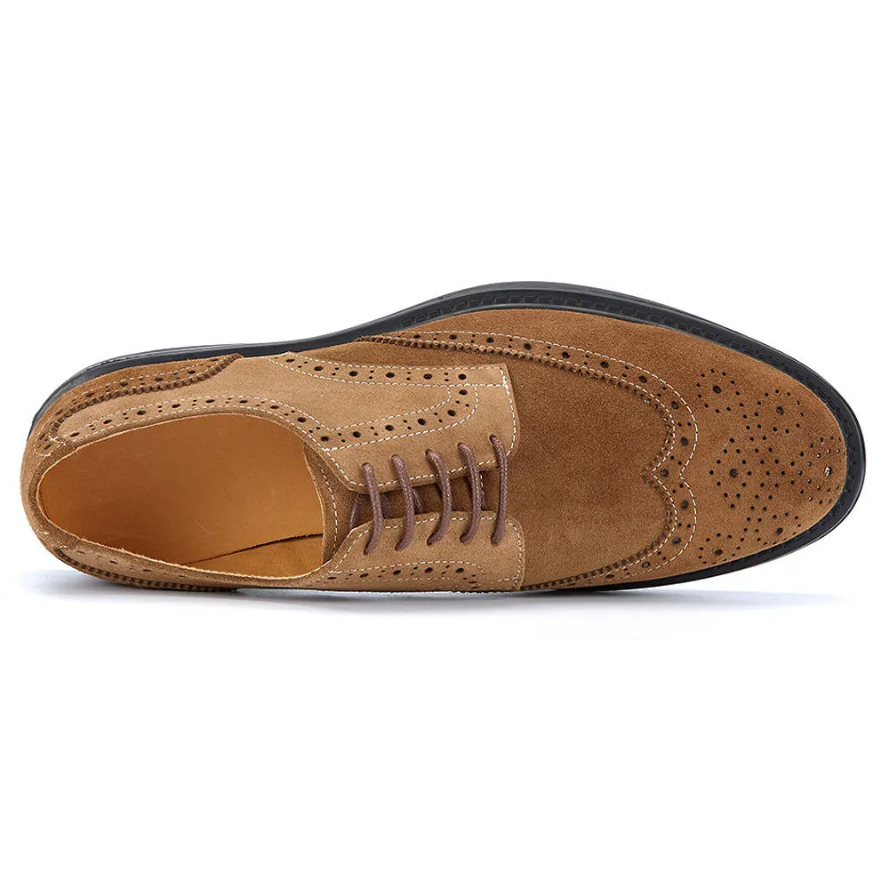 Handmade Suede Brogue Dress Shoes for Men
