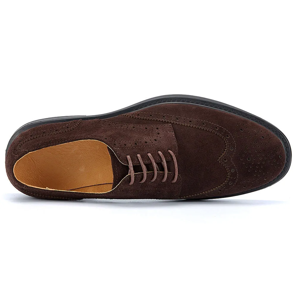Handmade Suede Brogue Dress Shoes for Men