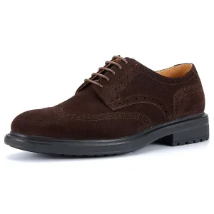 Handmade Suede Brogue Dress Shoes for Men