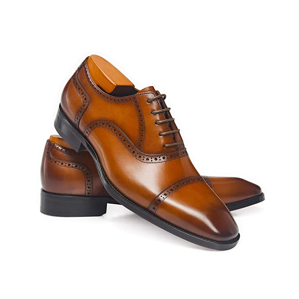 Handmade Tan Leather Formal Dress Shoes for Men