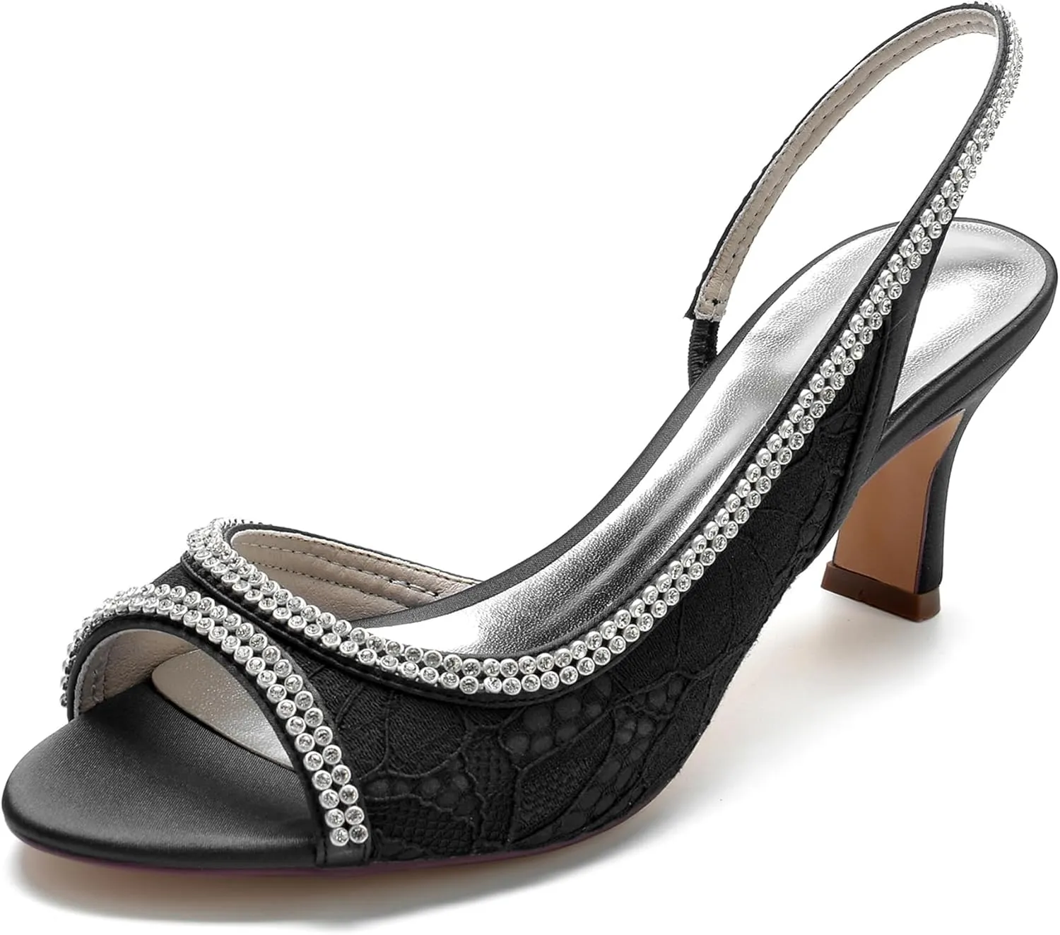 Hanfike Womens Sandals for Wedding Slingback Rhinestones Formal Party Evening Shoes JY109