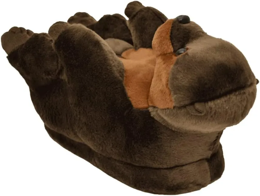 Happy Feet Animal Slippers for Adults and Kids, Cozy and Comfortable, Sturdy Rubber Soles, Thick 1-Inch Memory Foam Footbed, Non-Skid Bottoms, Plush Velvety Material Slippers, As Seen on Shark Tank