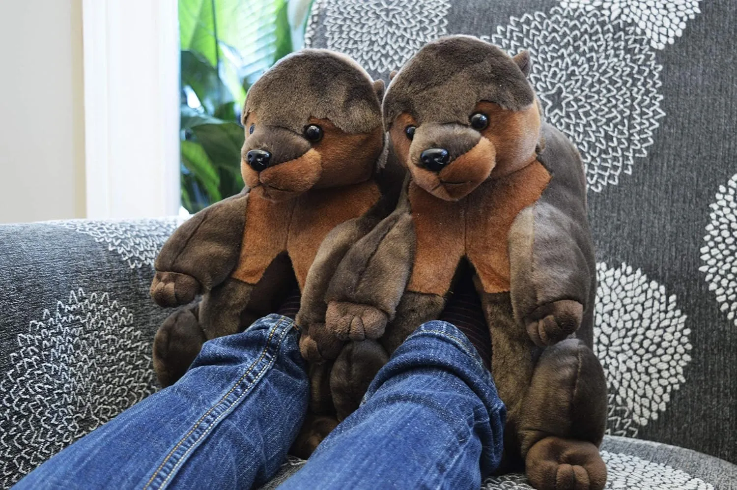 Happy Feet Animal Slippers for Adults and Kids, Cozy and Comfortable, Sturdy Rubber Soles, Thick 1-Inch Memory Foam Footbed, Non-Skid Bottoms, Plush Velvety Material Slippers, As Seen on Shark Tank