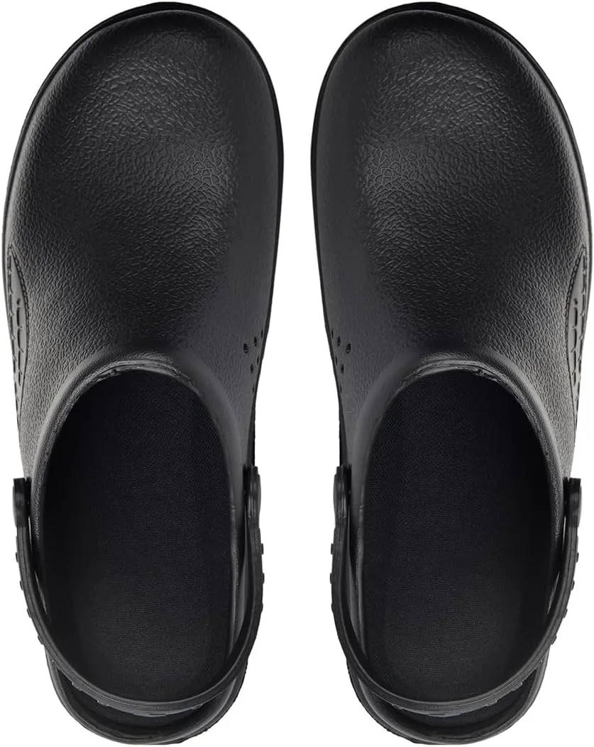 Harssidanzar Mens and Womens Clogs Chef Shoes,Nurse Shoes,Unisex Slip On Garden Shoes HU204US