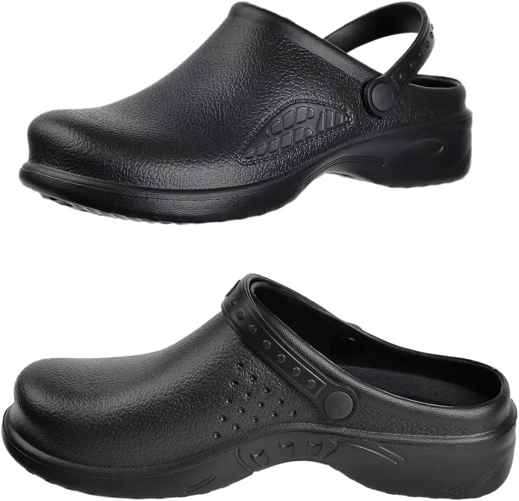 Harssidanzar Mens and Womens Clogs Chef Shoes,Nurse Shoes,Unisex Slip On Garden Shoes HU204US