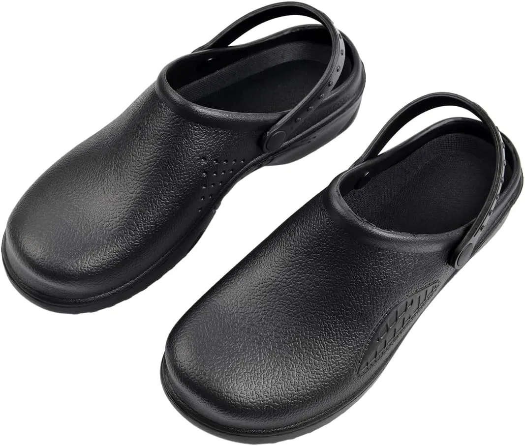 Harssidanzar Mens and Womens Clogs Chef Shoes,Nurse Shoes,Unisex Slip On Garden Shoes HU204US
