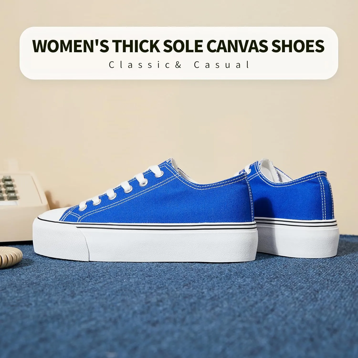 hash bubbie Platform Sneakers for Women White Platform Shoes Low Top Tennis Shoes Non Slip Black Fashion Canvas Sneakers