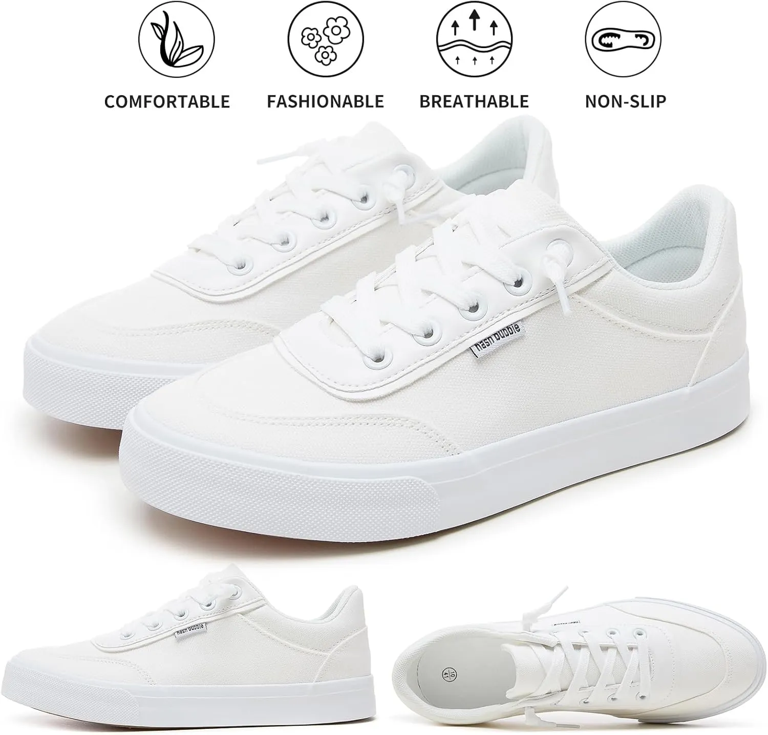 hash bubbie Unisex Slip on Sneakers Women's Canvas Sneakers Classic Non Slip Canvas Shoes Casual Tennis Shoes for Men