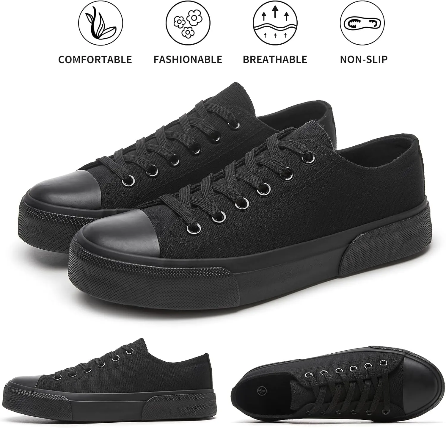 hash bubbie White Sneakers for Women Low Top Canvas Shoes Womens Canvas Sneakers Women's Fashion Sneakers Slip on Casual Tennis Shoes