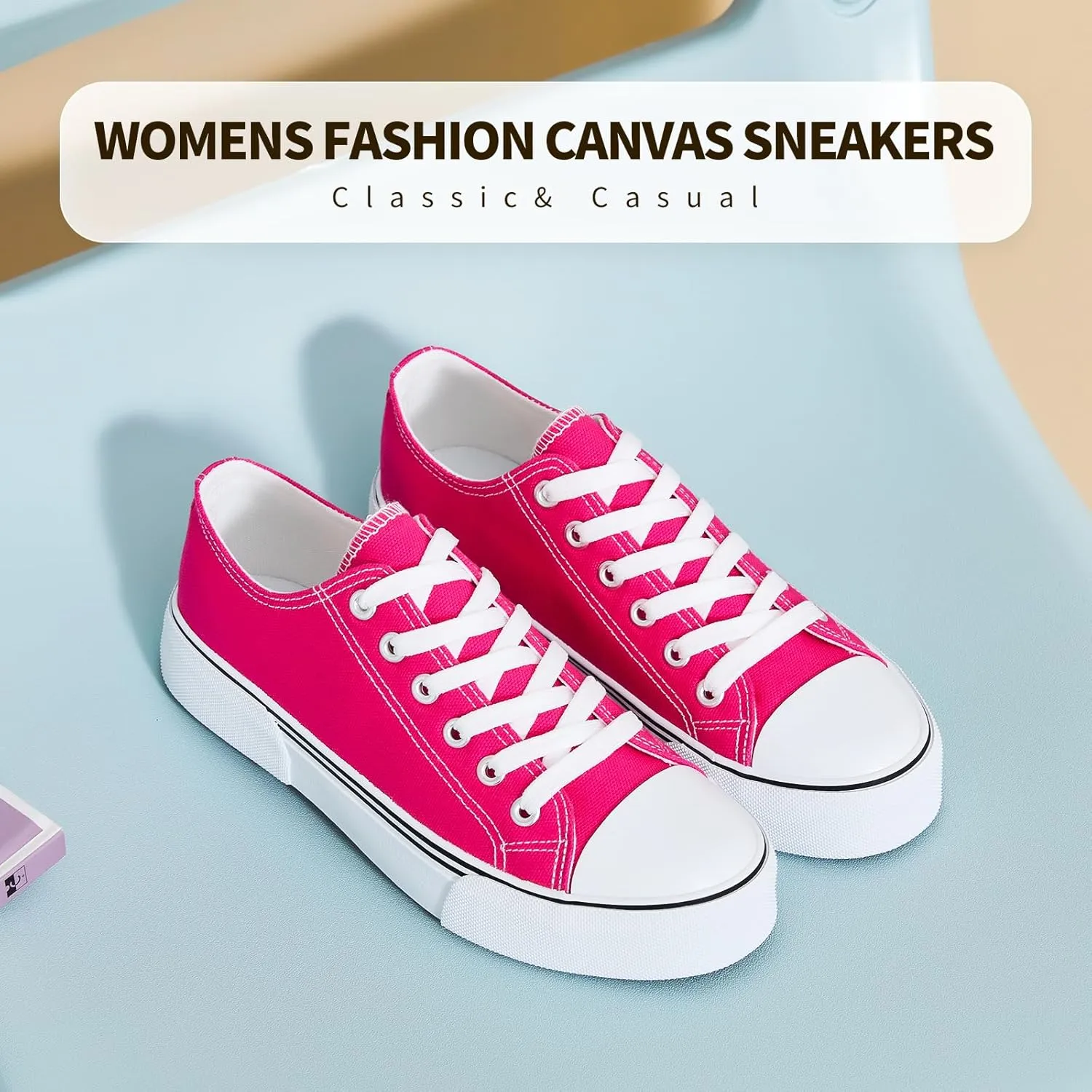 hash bubbie White Sneakers for Women Low Top Canvas Shoes Womens Canvas Sneakers Women's Fashion Sneakers Slip on Casual Tennis Shoes