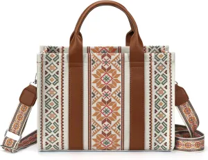 hatisan Canvas Tote Bag for Women Western Purses Shoulder Boho Bag Crossbody Bag Handbags Wallet