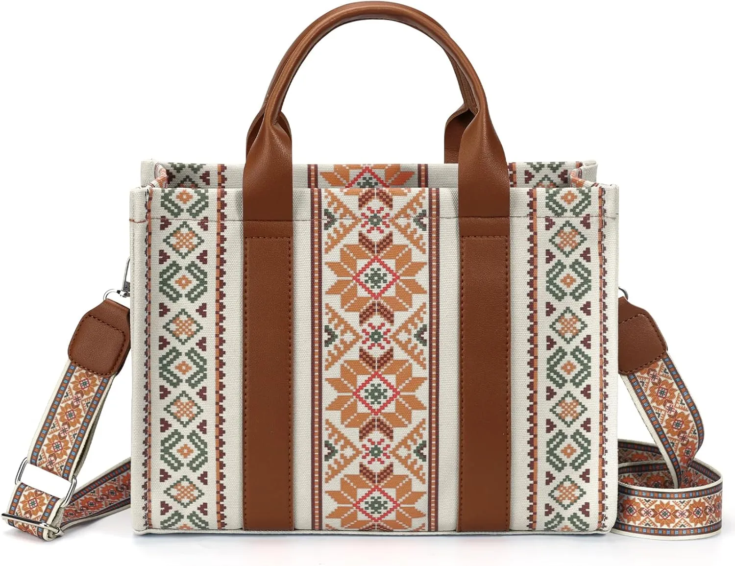 hatisan Canvas Tote Bag for Women Western Purses Shoulder Boho Bag Crossbody Bag Handbags Wallet