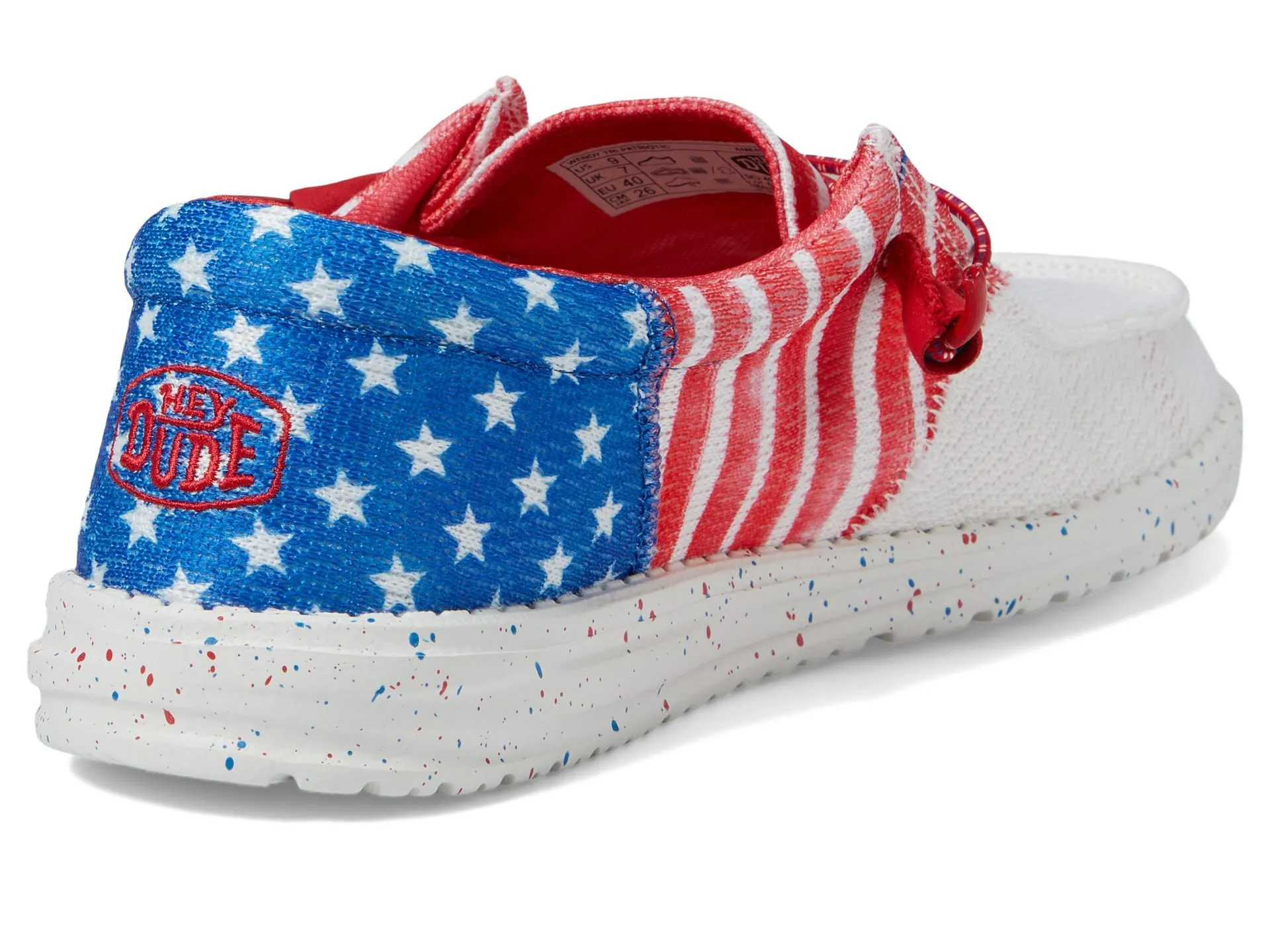 Hey Dude Women's Wendy Tri Patriotic Americana Size 5 | Women's Shoes | Women's Slip On Shoes | Comfortable & Light-Weight