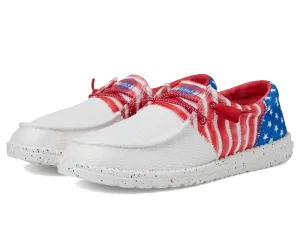 Hey Dude Women's Wendy Tri Patriotic Americana Size 5 | Women's Shoes | Women's Slip On Shoes | Comfortable & Light-Weight