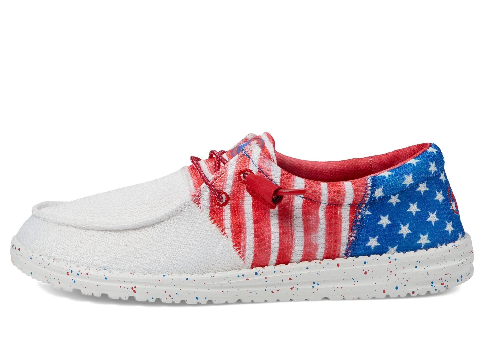 Hey Dude Women's Wendy Tri Patriotic Americana Size 5 | Women's Shoes | Women's Slip On Shoes | Comfortable & Light-Weight