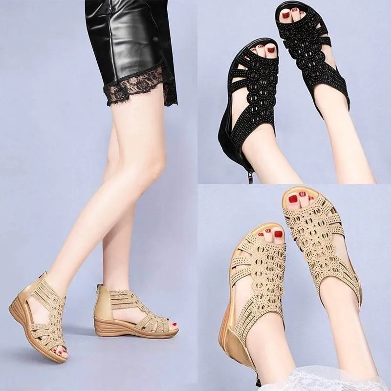 High Heel Womens Slippers - Comfy Daytime Walk Shoes