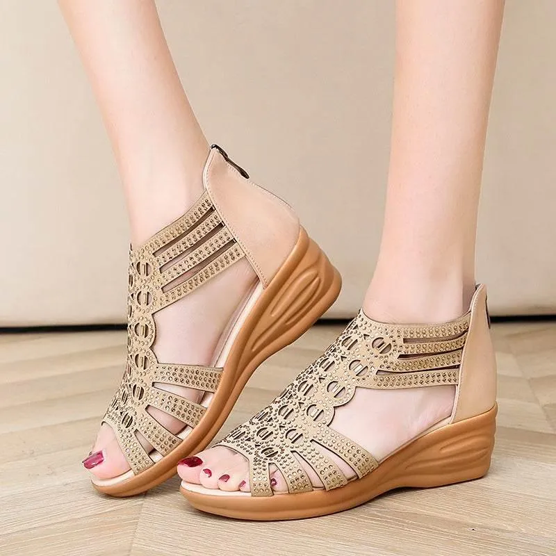High Heel Womens Slippers - Comfy Daytime Walk Shoes