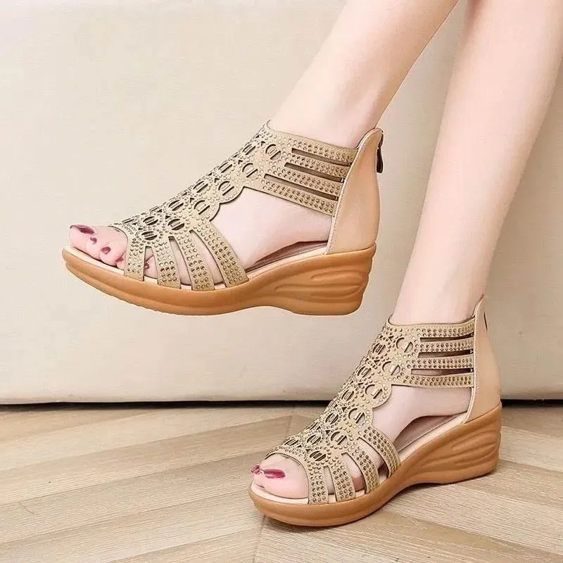 High Heel Womens Slippers - Comfy Daytime Walk Shoes