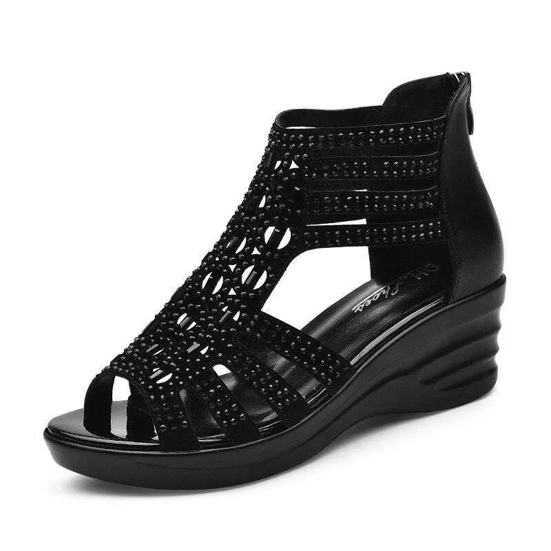 High Heel Womens Slippers - Comfy Daytime Walk Shoes