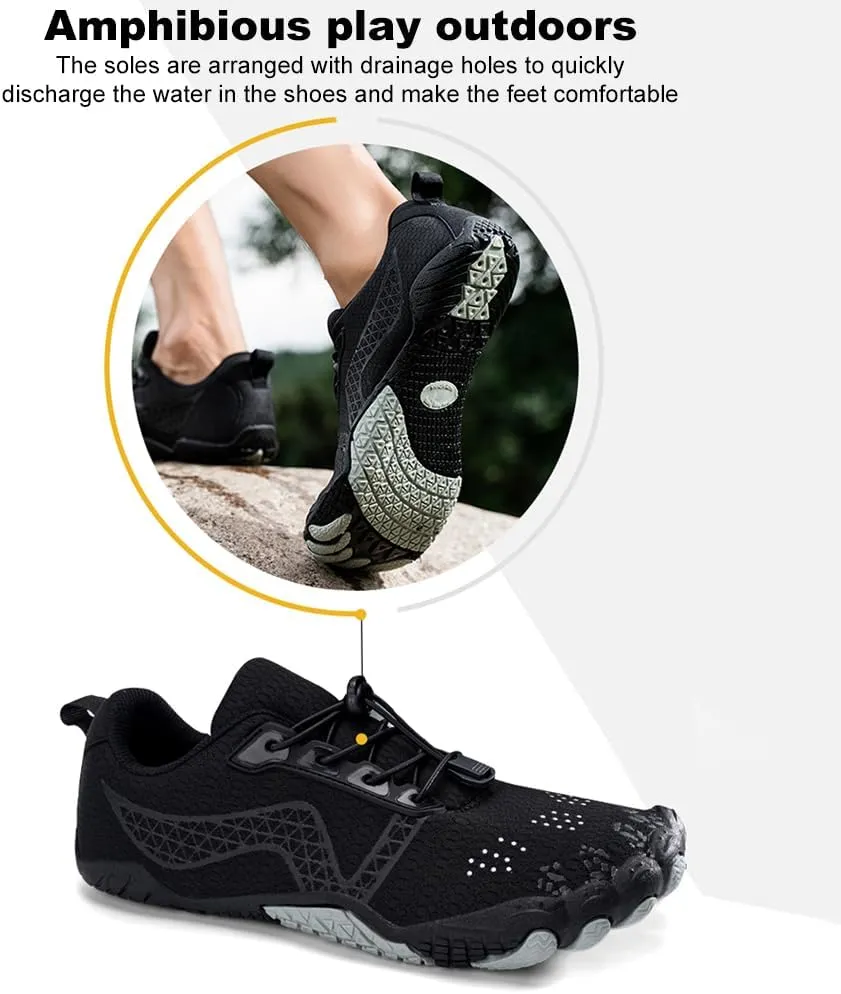 Hike Barefoot Shoes for Winter Autumn Footwear, Minimalist Barefoot Shoes for Men Women Wide Toe Zero Drop Athletic Hiking and Trail Running Shoe