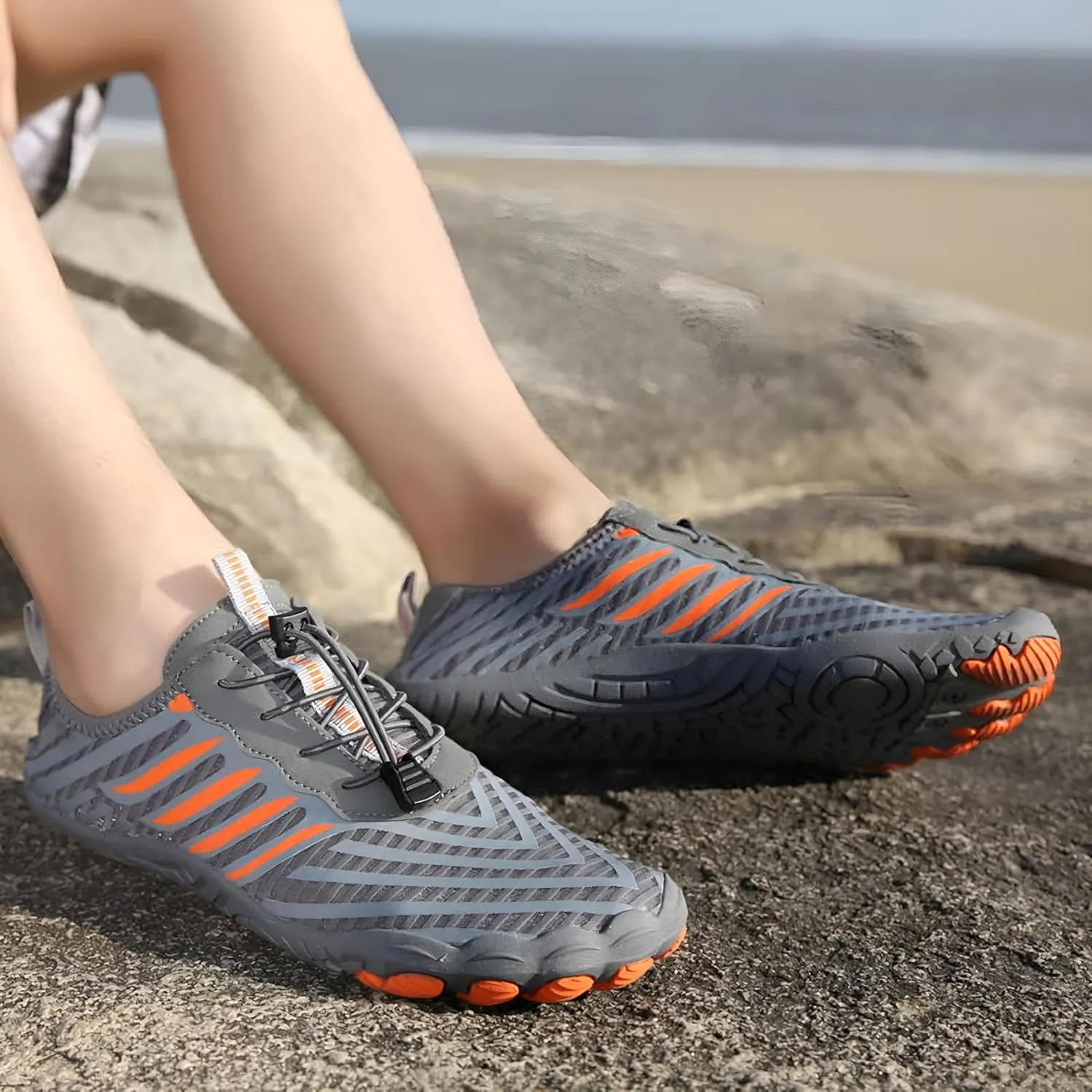 Hike Barefoot Shoes for Women Men, Breathable Non-Slip Athletic Footwear, Wide Toe Water Shoes for Hiking, Non-Slip Neuropathy Shoes for Women Men, Grounded Comfort wear