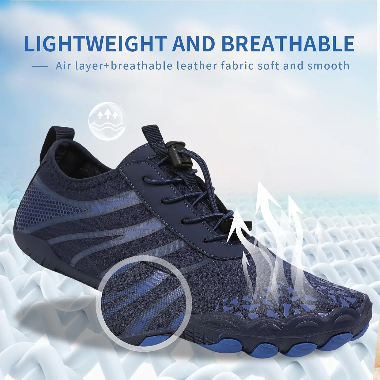 Hike Barefoot Shoes for Women Men, Breathable Non-Slip Athletic Footwear, Wide Toe Water Shoes for Hiking, Non-Slip Neuropathy Shoes for Women Men, Grounded Comfort wear