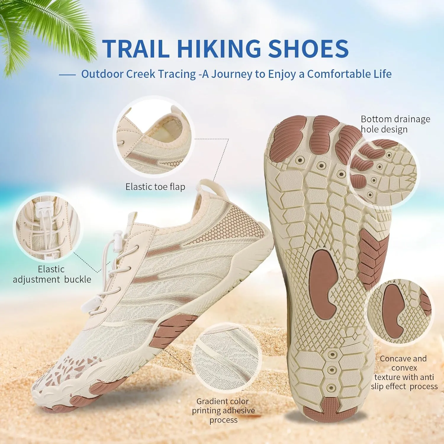 Hike Barefoot Shoes for Women Men, Breathable Non-Slip Athletic Footwear, Wide Toe Water Shoes for Hiking, Non-Slip Neuropathy Shoes for Women Men, Grounded Comfort wear