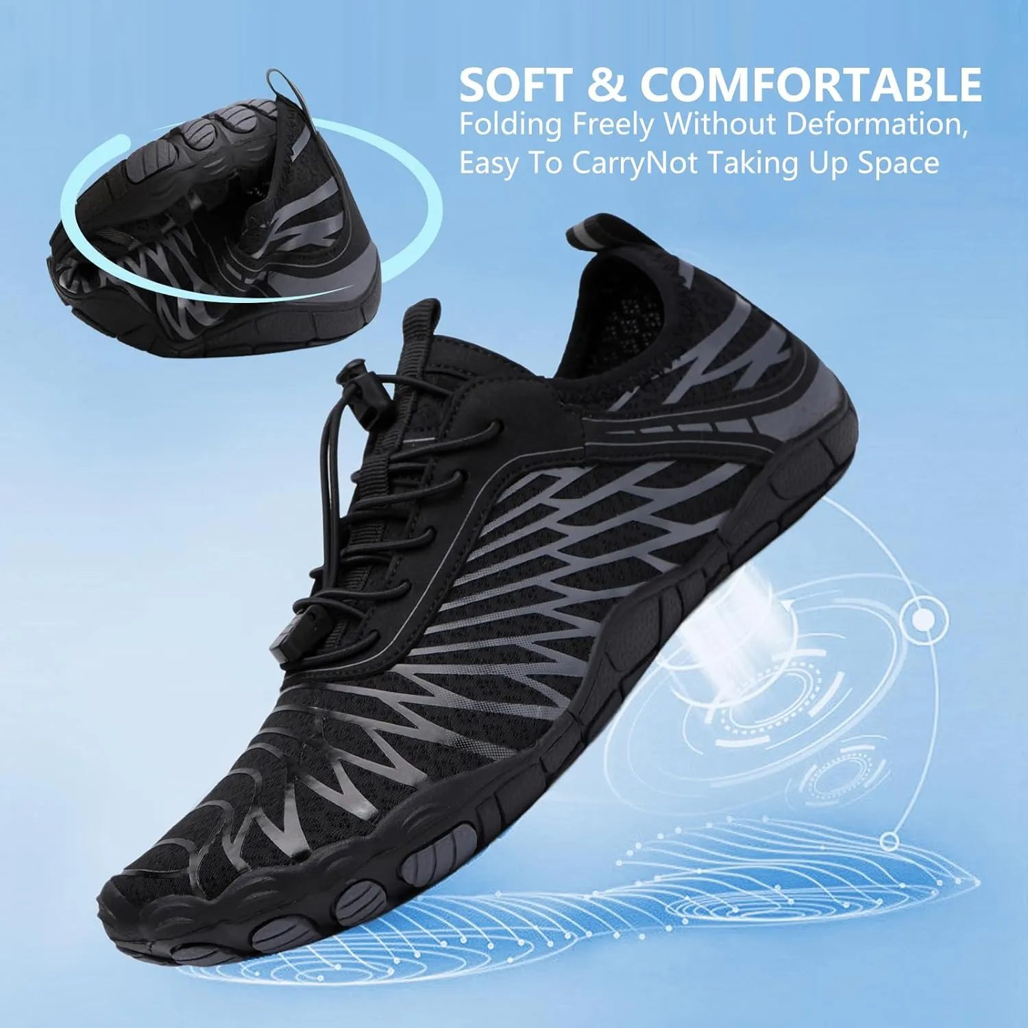 Hike Barefoot Shoes for Women Men, Breathable Non-Slip Athletic Footwear, Wide Toe Water Shoes for Hiking, Non-Slip Neuropathy Shoes for Women Men, Grounded Comfort wear