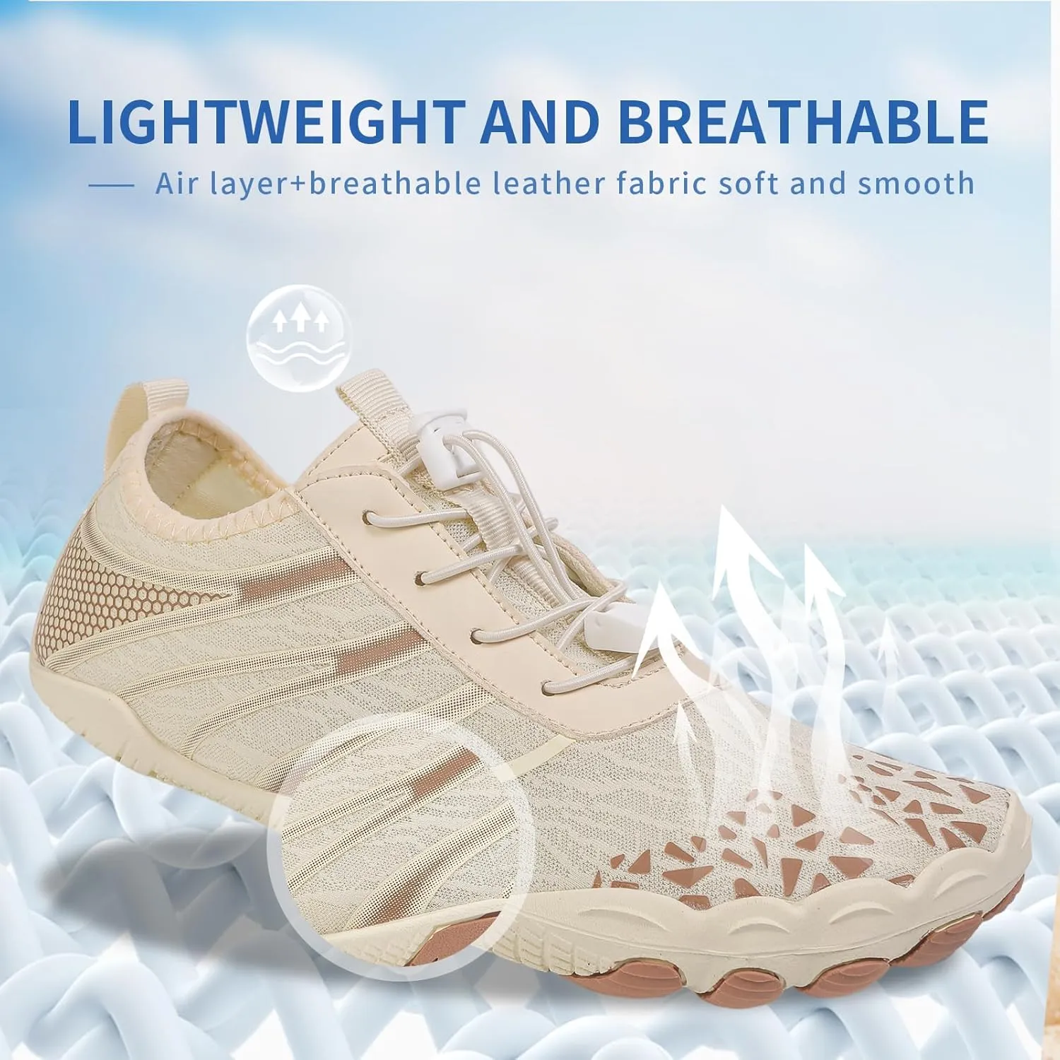 Hike Barefoot Shoes for Women Men, Breathable Non-Slip Athletic Footwear, Wide Toe Water Shoes for Hiking, Non-Slip Neuropathy Shoes for Women Men, Grounded Comfort wear