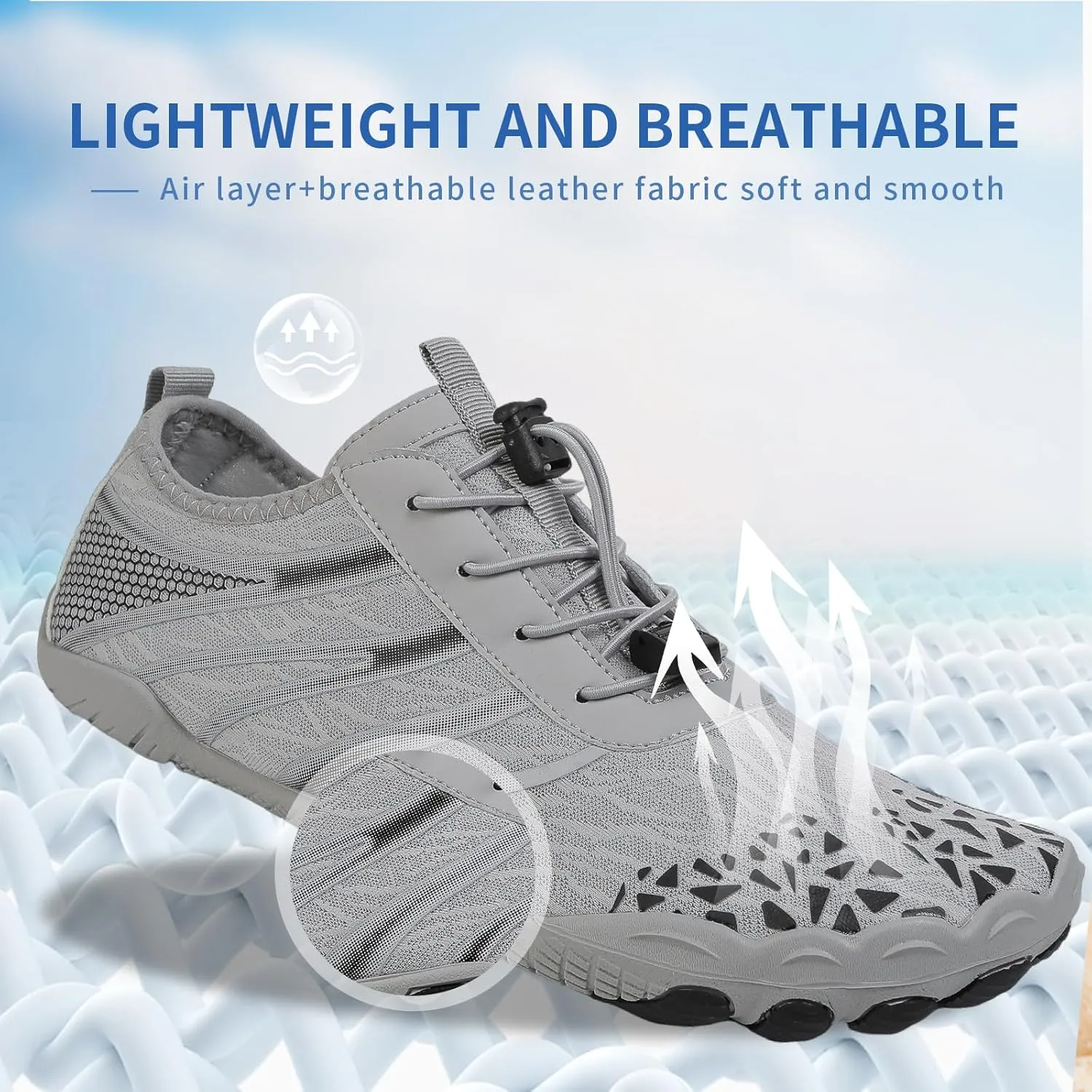 Hike Barefoot Shoes for Women Men, Breathable Non-Slip Athletic Footwear, Wide Toe Water Shoes for Hiking, Non-Slip Neuropathy Shoes for Women Men, Grounded Comfort wear